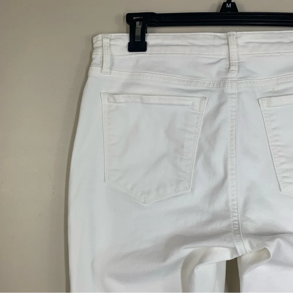 Lucky Brand White Ava Skinny Mid rise Denim Ankle Raw Hem  Jeans-Size 12/31 - Picture 7 of 15